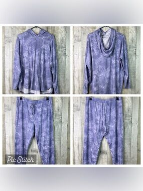 Natori 2-Pc.  XL Loungewear Set Hooded Long Sleeve Top w/Matching Lounge Pants